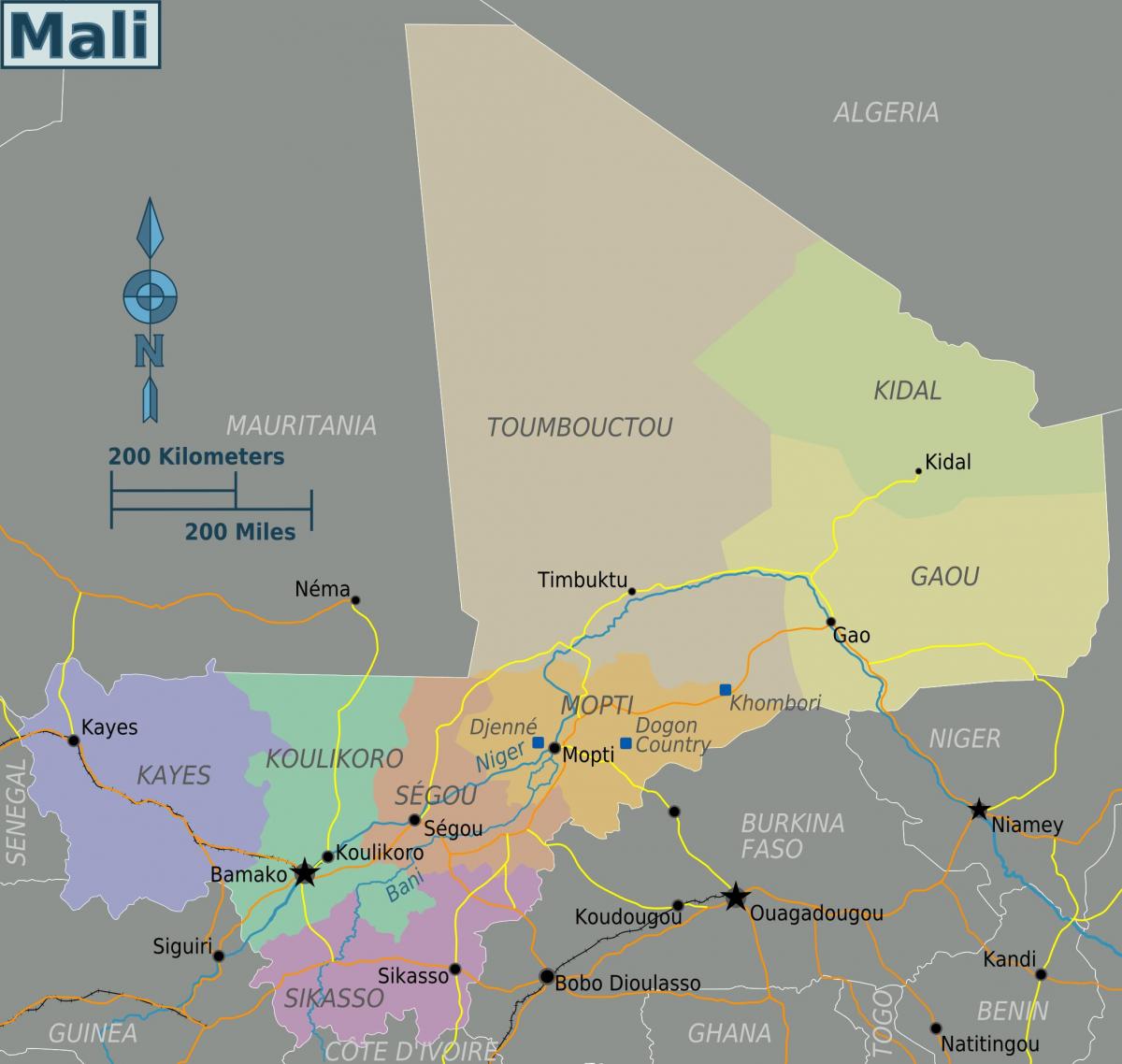 Μάλι γεωγραφία χάρτης